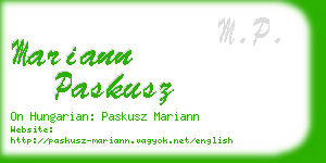 mariann paskusz business card